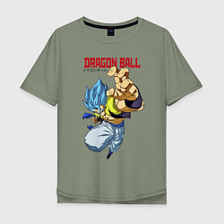 Футболка оверсайз мужская Dragon Ball - Бросок, цвет: авокадо