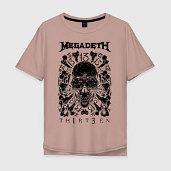 Футболка оверсайз мужская Megadeth Thirteen, цвет: пыльно-розовый