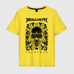 Футболка оверсайз мужская Megadeth Thirteen, цвет: желтый