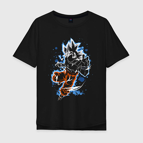 Мужская футболка оверсайз Dragon Ball - Son Goku - neon / Черный – фото 1