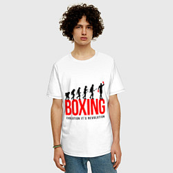 Футболка оверсайз мужская Boxing evolution, цвет: белый — фото 2