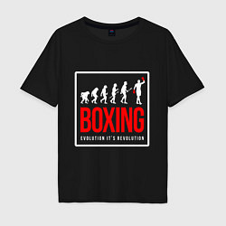 Футболка оверсайз мужская Boxing evolution its revolution, цвет: черный