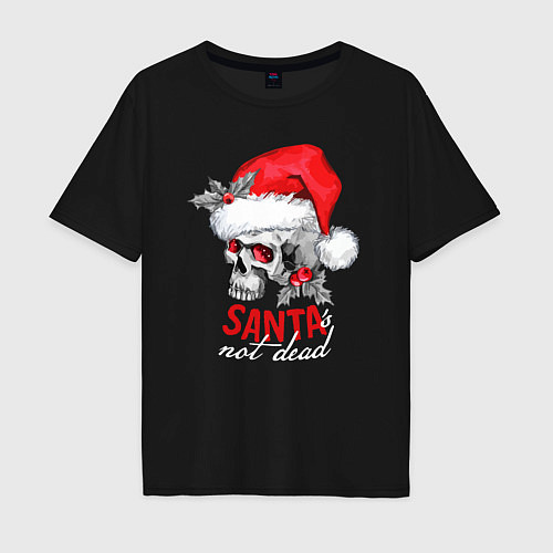Мужская футболка оверсайз Santa is not dead / Черный – фото 1