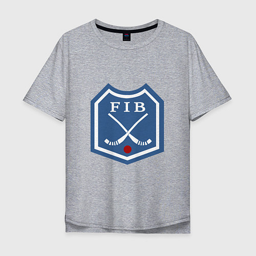 Мужская футболка оверсайз Хоккей с мячом - лого / Меланж – фото 1
