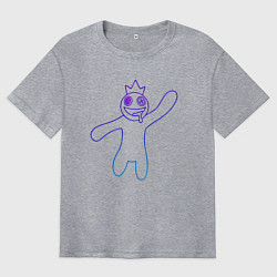 Мужская футболка оверсайз Роблокс: Синий неон