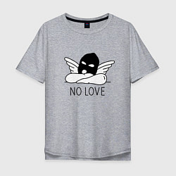 Мужская футболка оверсайз No love - angel in mask