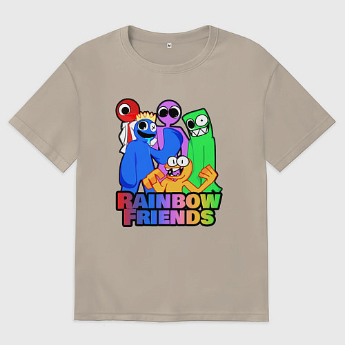 Мужская футболка оверсайз Радужные друзья персонажи игры / Миндальный – фото 1