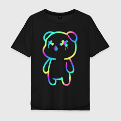 Футболка оверсайз мужская Cool neon bear, цвет: черный
