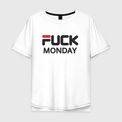 Футболка оверсайз мужская Fuck monday, anti-brand, fila, цвет: белый