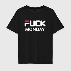 Мужская футболка оверсайз Fuck monday, fila, anti-brand