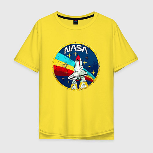 Мужская футболка оверсайз NASA - emblem - USA / Желтый – фото 1