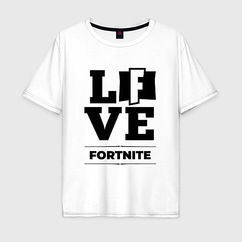 Мужская футболка оверсайз Fortnite love classic / Белый – фото 1