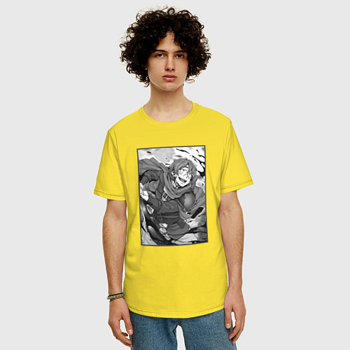 Мужская футболка оверсайз Опасный Кэяру / Желтый – фото 3