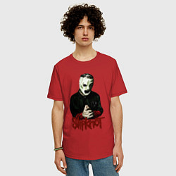 Футболка оверсайз мужская Slipknot mask, цвет: красный — фото 2