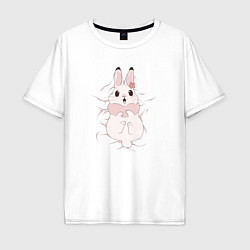 Футболка оверсайз мужская Cute white rabbit, цвет: белый