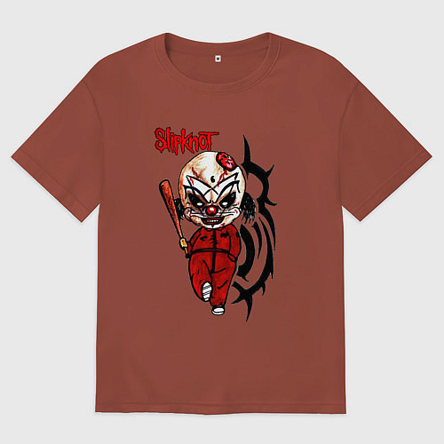 Мужская футболка оверсайз Slipknot fan / Кирпичный – фото 1