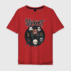 Футболка оверсайз мужская Slipknot art fan, цвет: красный