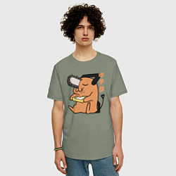 Футболка оверсайз мужская Милый Почита, цвет: авокадо — фото 2