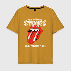 Футболка оверсайз мужская The Rolling Stones 78, цвет: горчичный