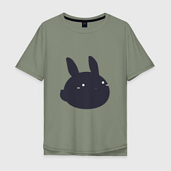 Футболка оверсайз мужская Черный кролик - минимализм, цвет: авокадо