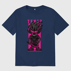 Футболка оверсайз мужская Пёс теннисист, цвет: тёмно-синий