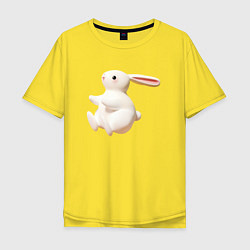 Футболка оверсайз мужская Большой белый кролик, цвет: желтый