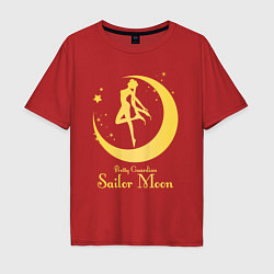 Футболка оверсайз мужская Sailor Moon gold, цвет: красный