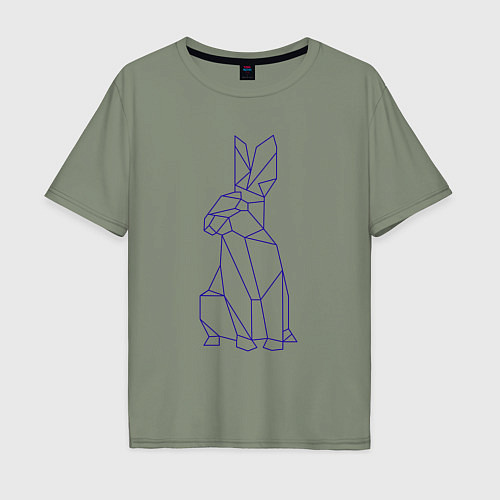 Мужская футболка оверсайз Символ 2023 - Синий Кролик / Авокадо – фото 1