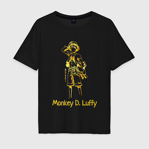 Мужская футболка оверсайз Monkey D Luffy Gold / Черный – фото 1