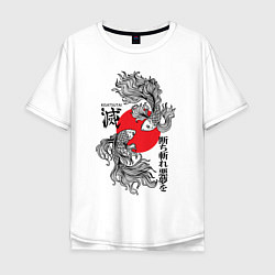 Мужская футболка оверсайз Кисацутай - истребитель демонов