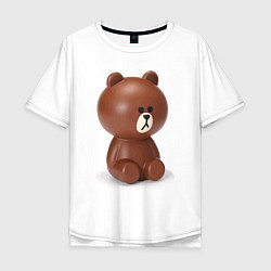 Мужская футболка оверсайз Шоколадный мишка - симпатяга