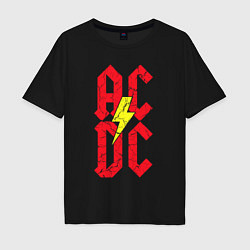 Футболка оверсайз мужская AC DC logo, цвет: черный