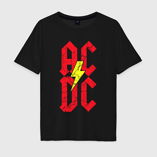 Мужская футболка оверсайз AC DC logo / Черный – фото 1