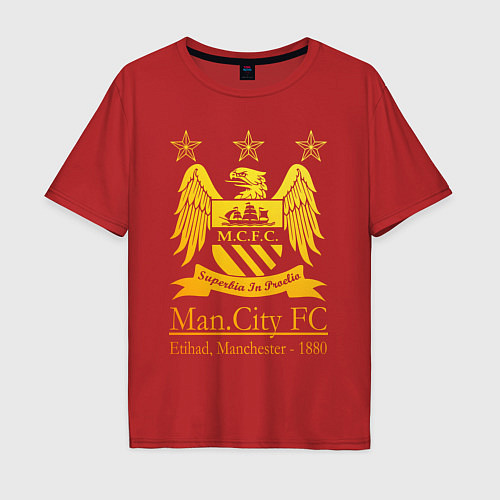 Мужская футболка оверсайз Manchester City gold / Красный – фото 1
