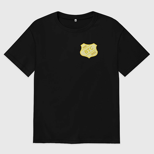 Мужская футболка оверсайз Bitcoin Police / Черный – фото 1
