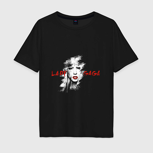 Мужская футболка оверсайз Lady gaga singer / Черный – фото 1