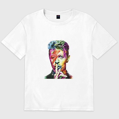 Мужская футболка оверсайз David Bowie singer / Белый – фото 1