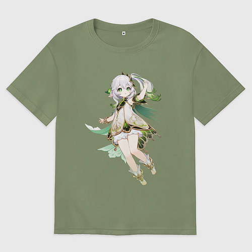 Мужская футболка оверсайз Нахида - Genshin Impact / Авокадо – фото 1