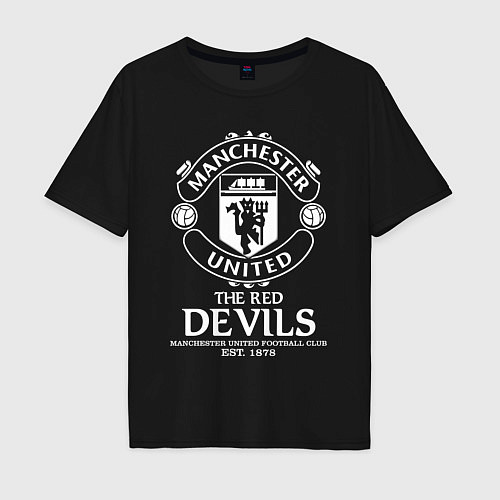 Мужская футболка оверсайз Манчестер Юнайтед дьяволы / Черный – фото 1