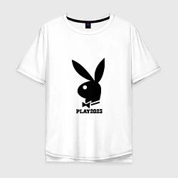 Мужская футболка оверсайз Черный кролик play2023