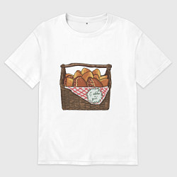 Футболка оверсайз мужская Корзина с пирожками, цвет: белый