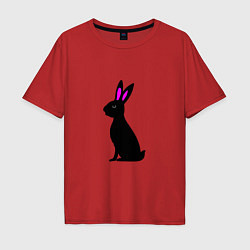 Футболка оверсайз мужская Черный кролик, цвет: красный