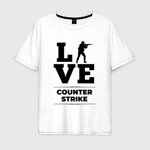 Мужская футболка оверсайз Counter Strike love classic / Белый – фото 1