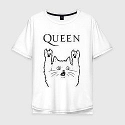 Мужская футболка оверсайз Queen - rock cat