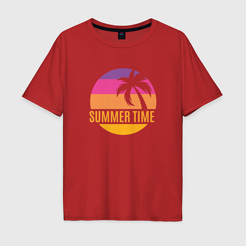 Мужская футболка оверсайз Summer time California / Красный – фото 1