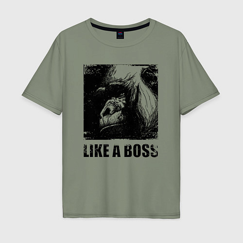 Мужская футболка оверсайз Ну прямо босс / Авокадо – фото 1
