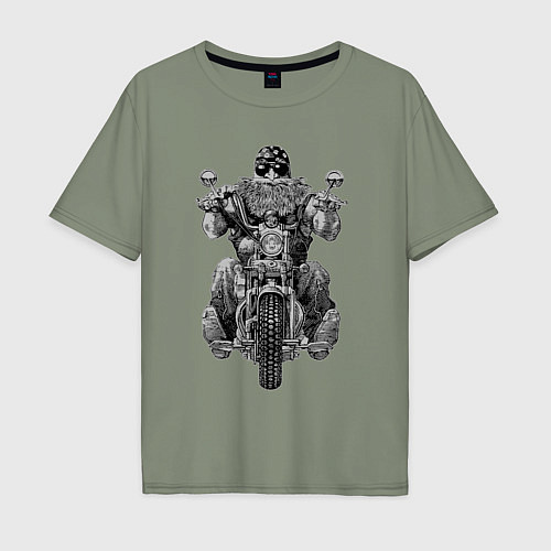 Мужская футболка оверсайз Ride biker / Авокадо – фото 1