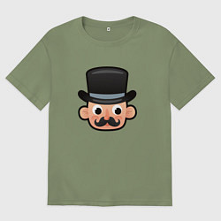 Мужская футболка оверсайз Мультяшный англичанин в шляпе