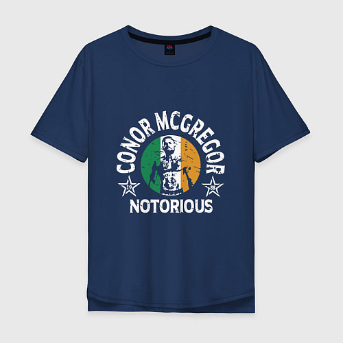Мужская футболка оверсайз Конор - Ирландия / Тёмно-синий – фото 1