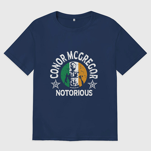 Мужская футболка оверсайз Конор - Ирландия / Тёмно-синий – фото 1